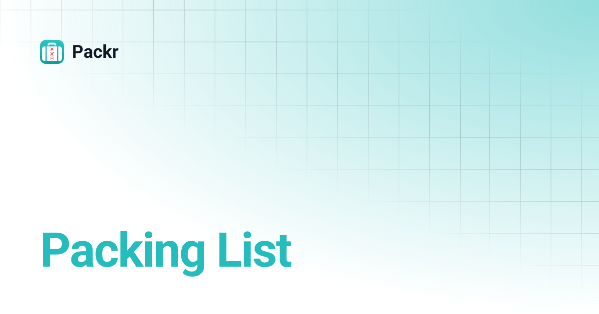 Packing List | Packr